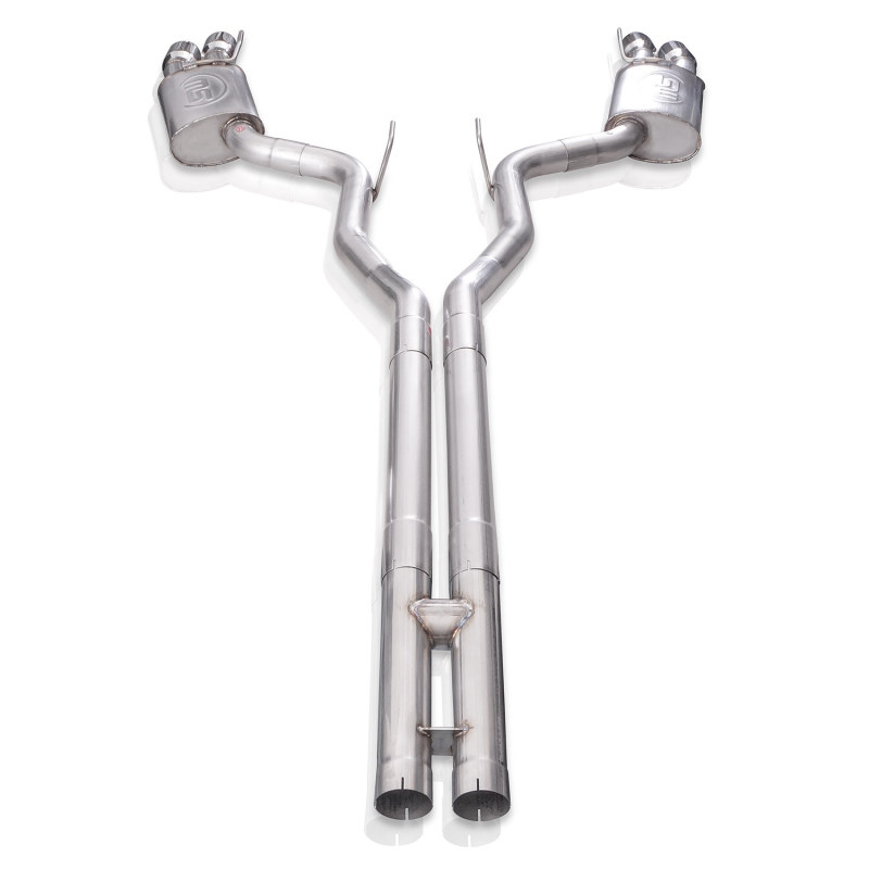 Ford Mustang Performance Exhaust - Rear - Stainless Works - Cat Back, Redline H-Pipe, Dual Exhaust, Quad Tip - `18-`27